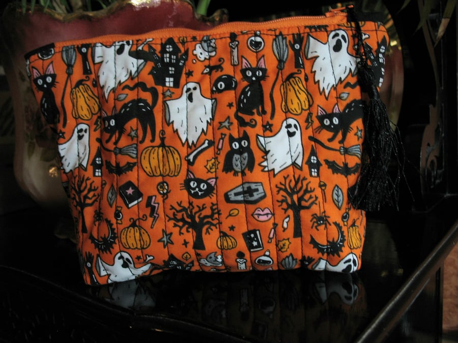 Cute Halloween ghosty zipped make up bag
