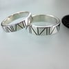 Oxidised UNISEX silver bands