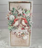 Handmade Christmas Card (69) Robins & Winter Wreath - Image 1