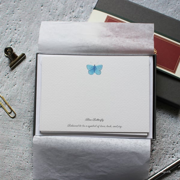 Butterfly Correspondence Cards in Gift Box Hand Designed By CottageRts 