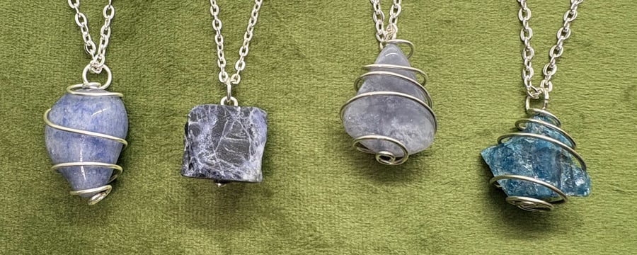 Multiple choices - Simple wire wrapped Semi-precious stones