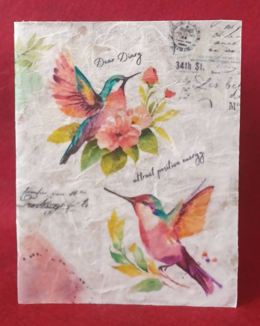 A6 Notebook Hummingbird Collage