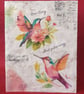 A6 Notebook Hummingbird Collage
