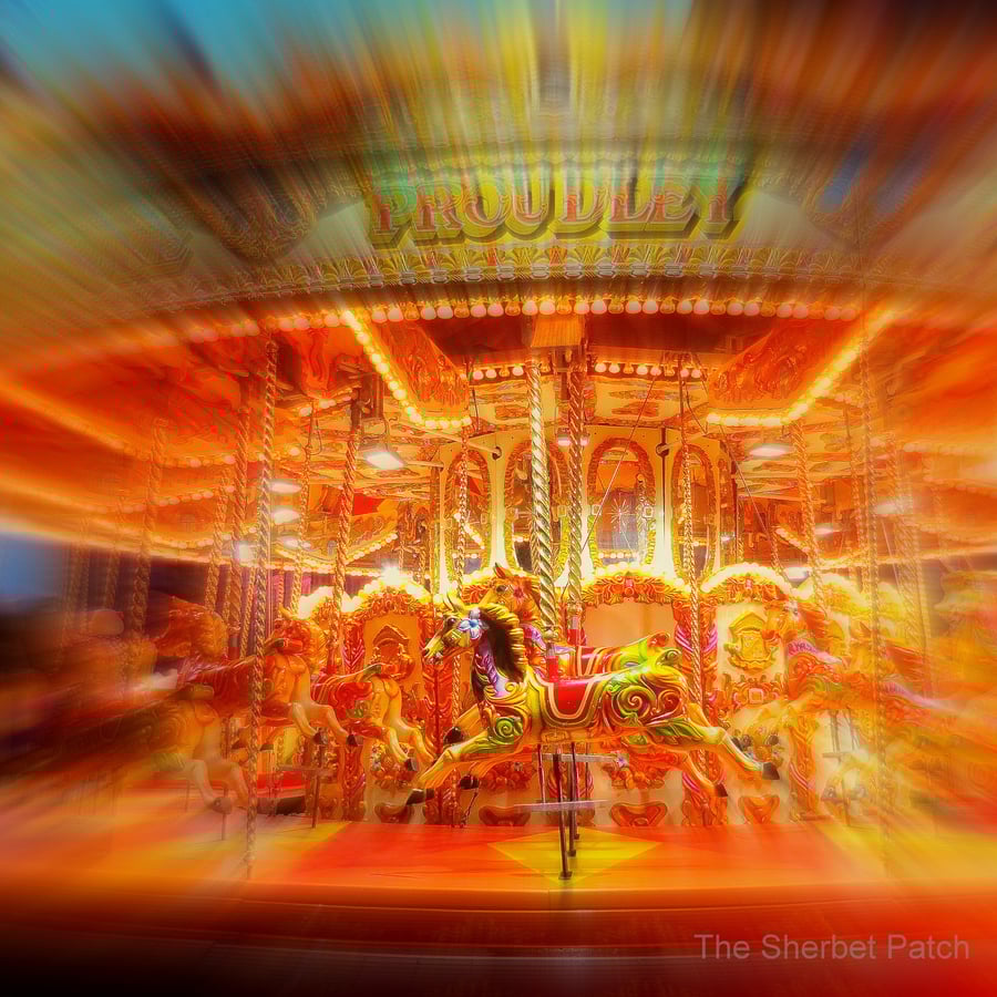 Carousel.  A 20.5cm x 20.5cm photographic print.  ( 8'' x 8'' )