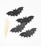 Black leather bat hair barrette - Image 1