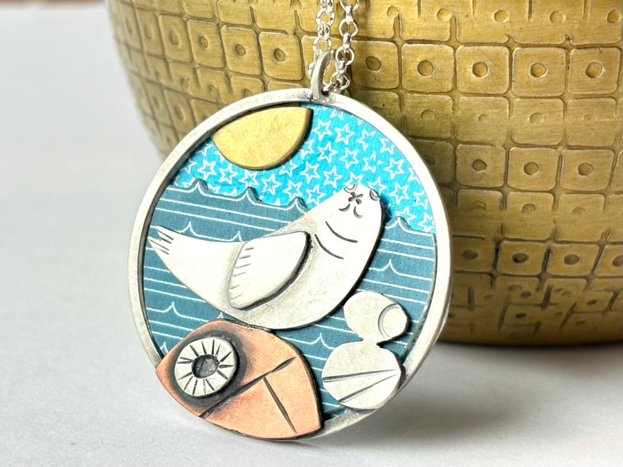 Seal watch necklace