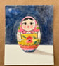 Christmas egg doll small original gouache painting  - Image 5