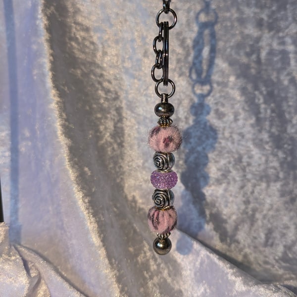 Furry bead keyring