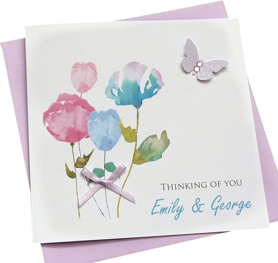 Personalised Handmade Thinking of you Sympathy Card