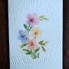 hand painted floral greetings card ( ref F 554)