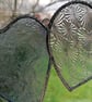 Stained Glass Double Heart Suncatcher - Handmade Window Decoration - Blue  - Image 8