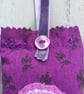 Hand Embroidered Chequered Lavender Bag - Image 3