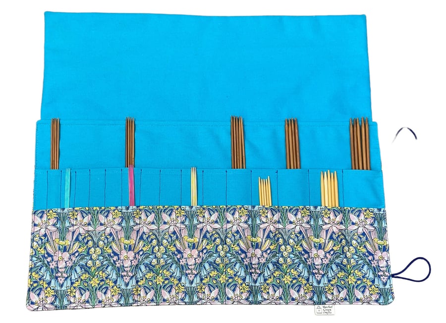 Liberty fabric Floral Double pointed case, DPN knitting needle case, crochet hoo