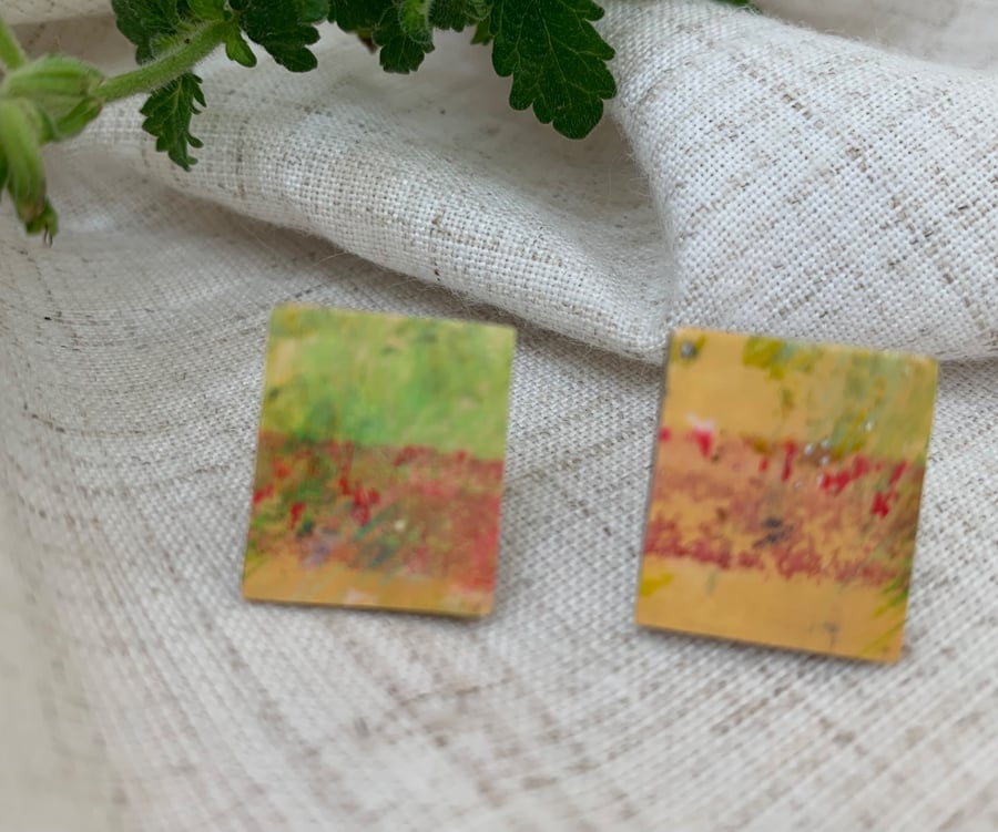 Soft Stripe, Stainless Steel Post Earrings.