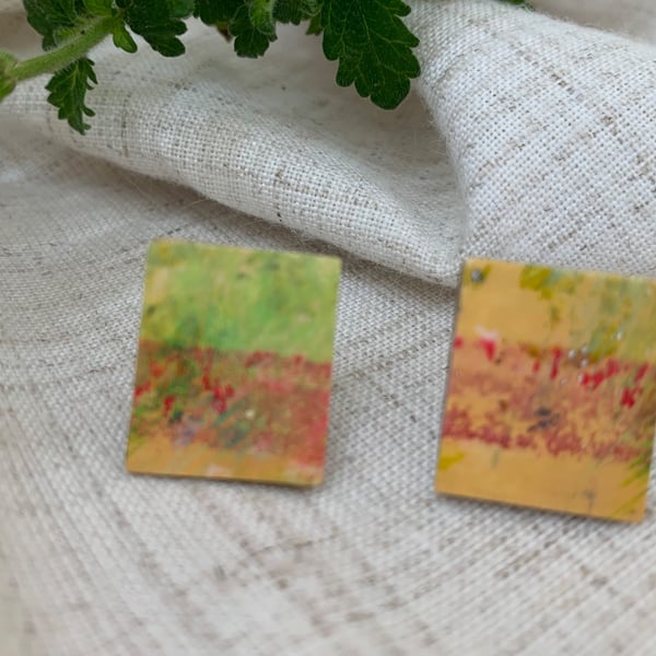 Soft Stripe, Stainless Steel Post Earrings.