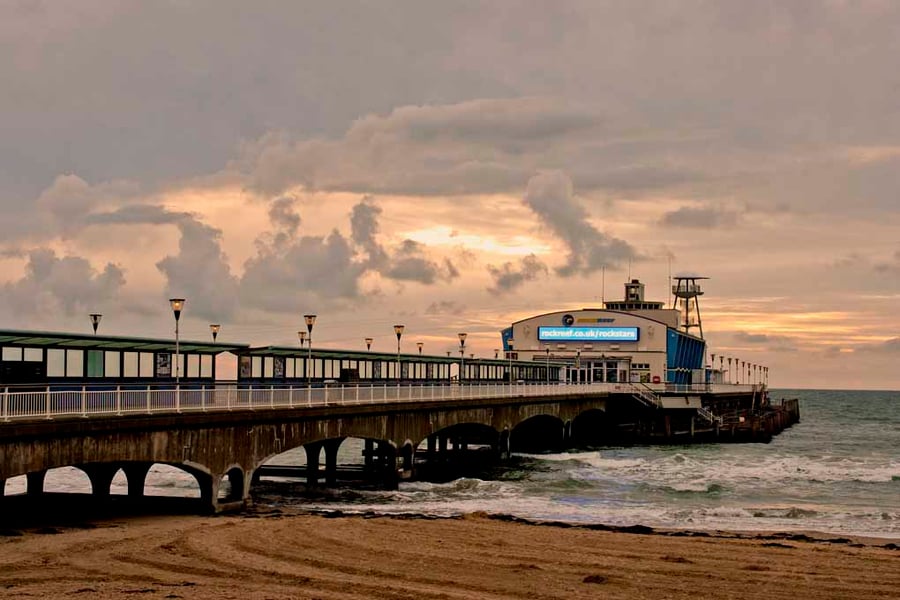 Bournemouth Pier And Beach Dorset England Photograph Print