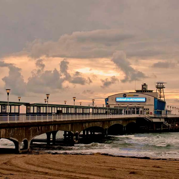 Bournemouth Pier And Beach Dorset England Photograph Print