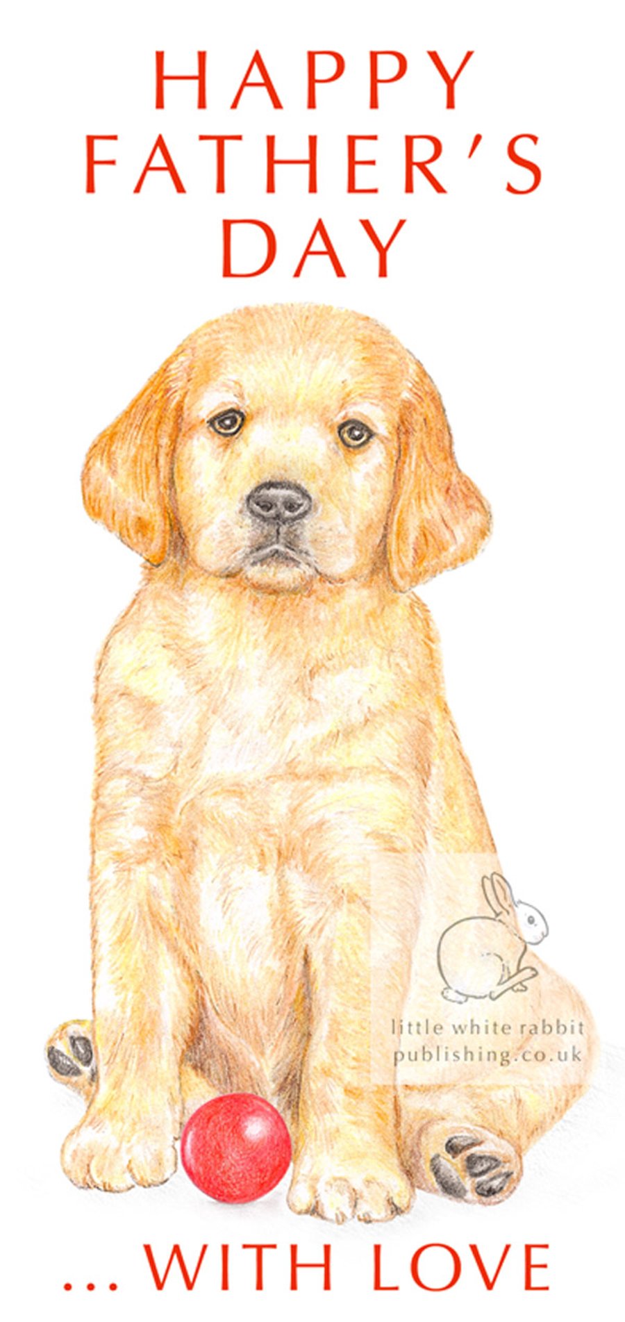 Dexter the Golden Retriever Puppy - Father's Day Card