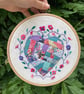 Patchwork heart textile art