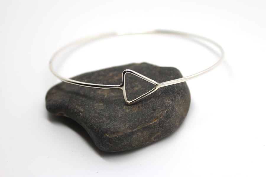 Sterling silver triangle bangle