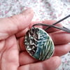 ceramic necklace pendant handmade- fir tree no 1