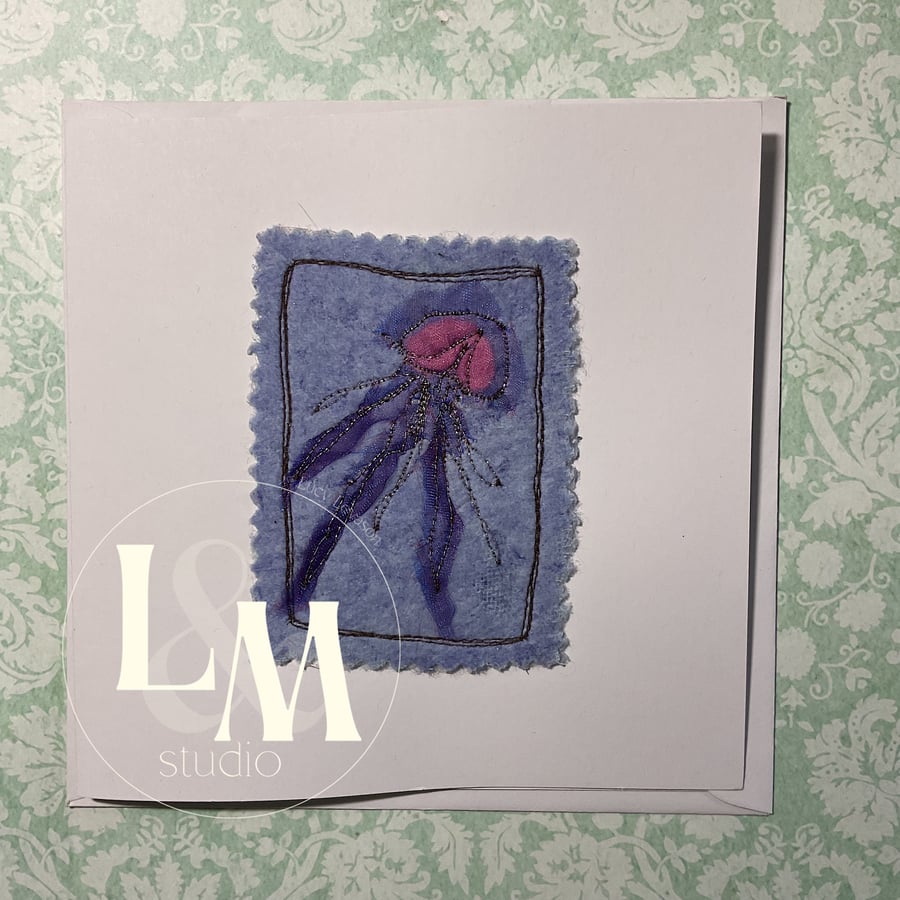 Pink Jellyfish greetings card