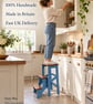 Dusty Blue Wooden Folding Step Stool – Handmade in Britain - Image 3