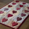 Red Heart Applique Hand Quilted Table Runner