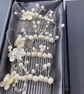 Decorative Ivory Cultured Pearl & Shell Pearl Flower Floral Hair Comb  - Image 6