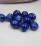 10 Small Cobalt Blue Glazed Clay Beads - Image 5