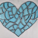 552 Stained Glass Large Multi Heart - handmade hanging decoration.