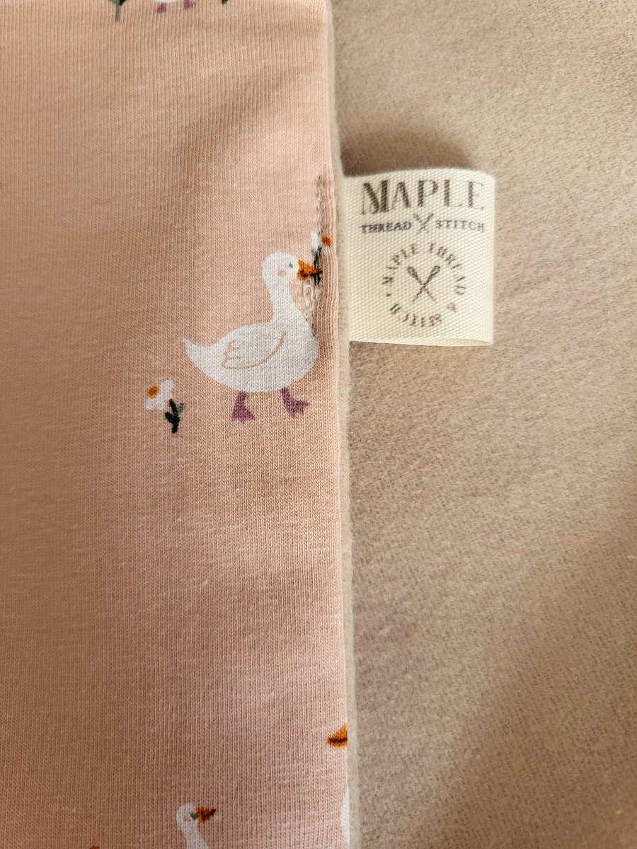 Handcrafted Rose Pink Baby Quilt: Geese & Flowers Print 