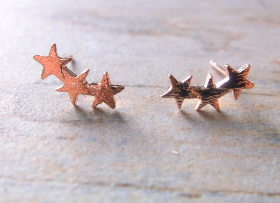 Rose Gold Plate Starburst Earrings