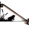 Toad Frog in Reeds Silhouette Scroll Style Hanging Basket Bracket Solid Steel