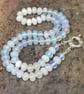 Winter Frost Hand Knotted Beaded Gemstone Necklace