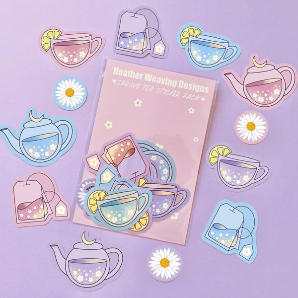 Spring Tea Die Cut Sticker Pack