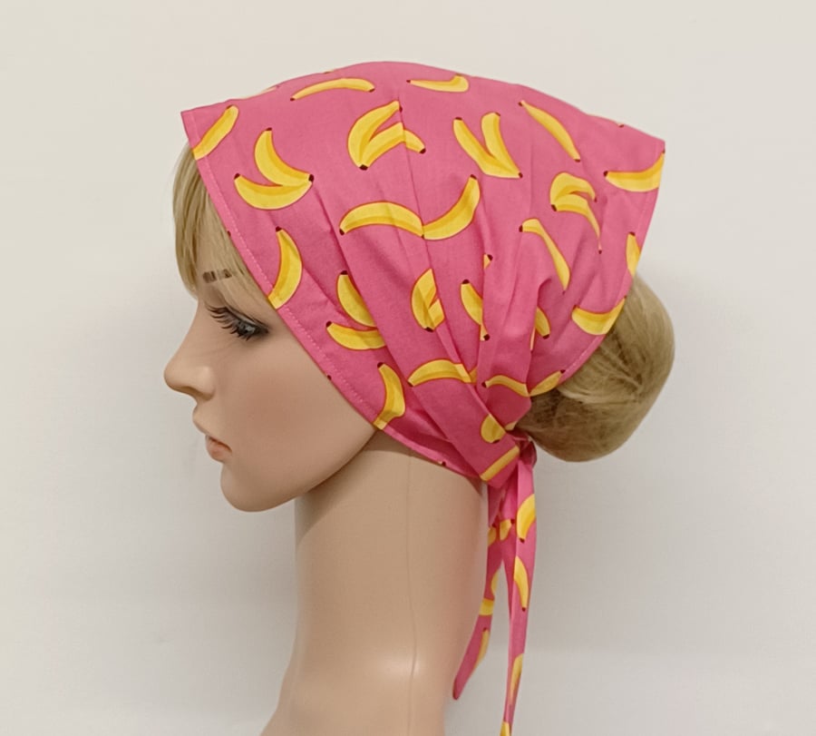 Wide cotton head scarf for women, self tie headband, summer hair scarf