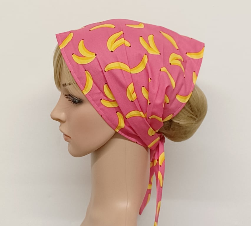 Wide cotton head scarf for women, self tie hair covering, summer hair scarf