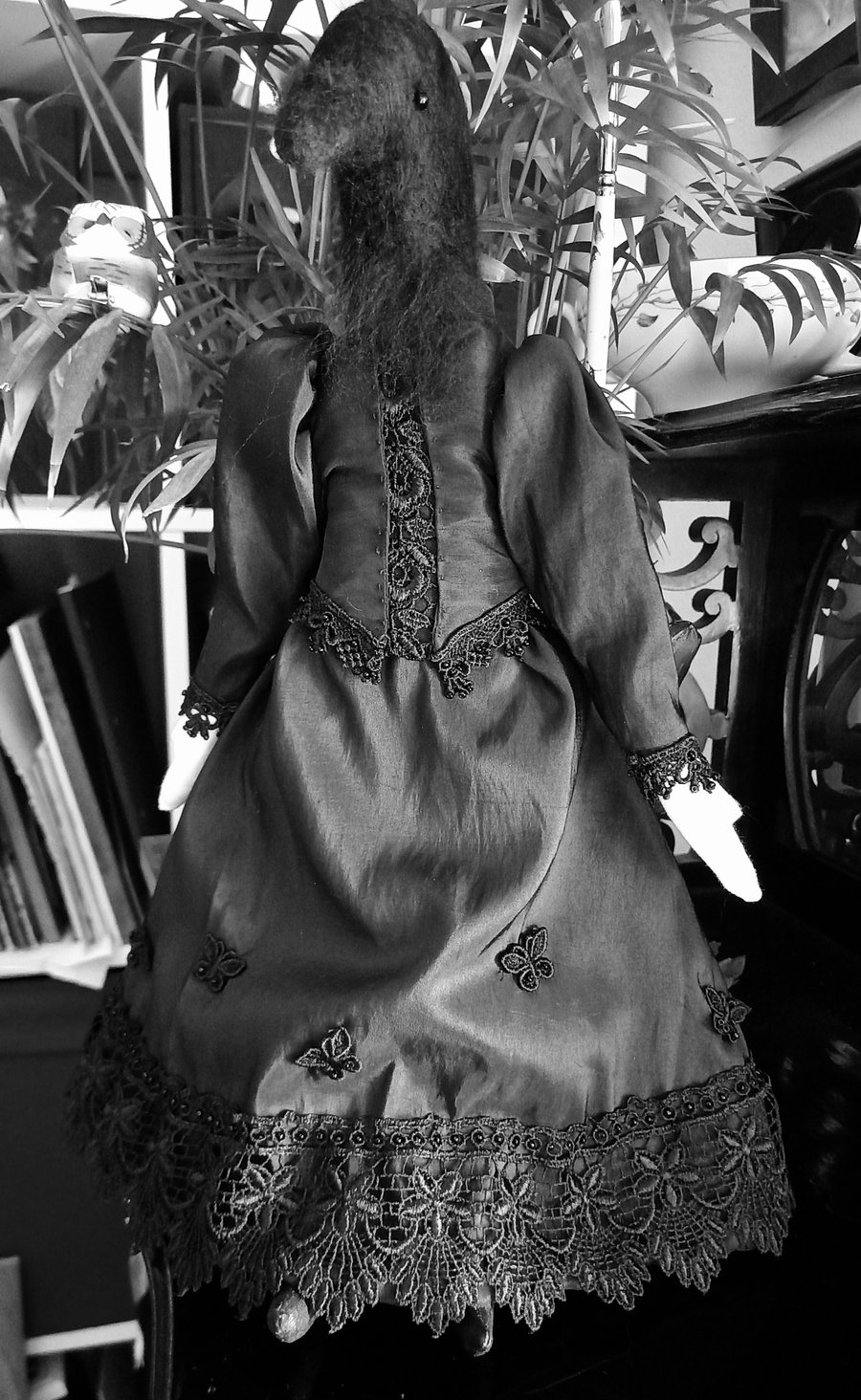 'Florence' Victorian style crow headed rag doll