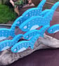 SHOAL OF 5 BLUE & WHITE FISH ORNAMENT MADE FROM NATURAL DRIFTWOOD FROM CORNWALL - Image 3