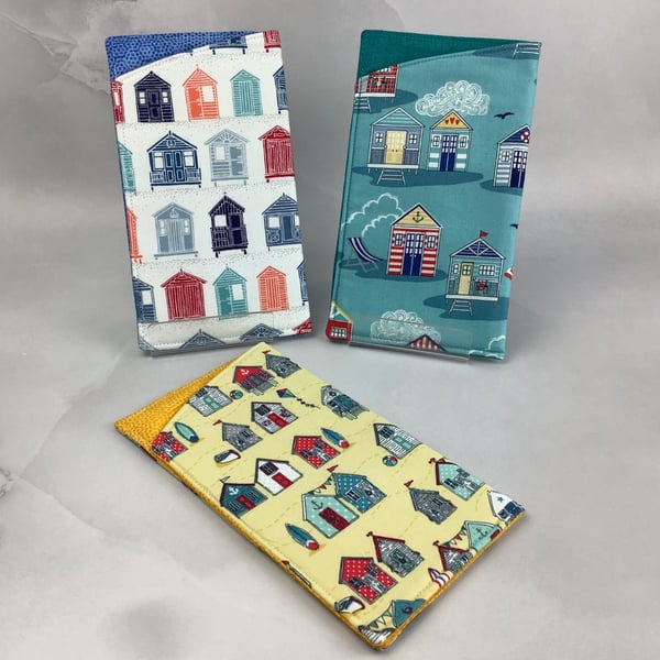 Beach huts handmade phone case, Seaside sunglasses case, Options