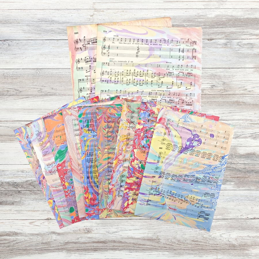  Mixed pack rainbow marbled ephemera 