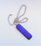 Dichroic glass pendant Blue-purple Ripple - Image 3