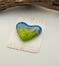 Standing Stones and Daffodil Flowers Fused Glass Heart - Image 6