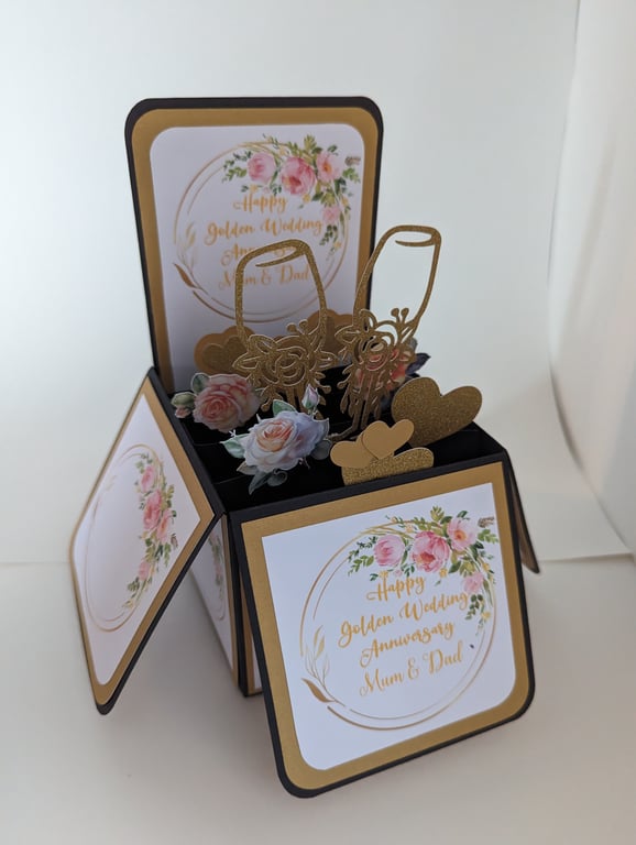 Golden Wedding Anniversary Box Card