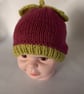 Children's Hand Knitted Hat with Leaf Detail