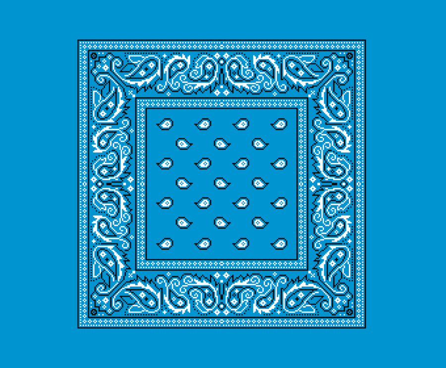 112 - Cross Stitch Pattern, Stitch your own Bandana Paisley Headscarf Kerchief