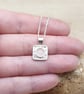 Tiny Square Rose Quartz necklace. January Birthstone  - Image 2