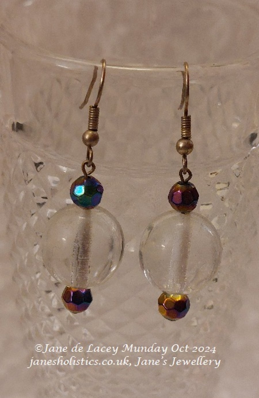 Chunky Glass Ball Drop Earrings 