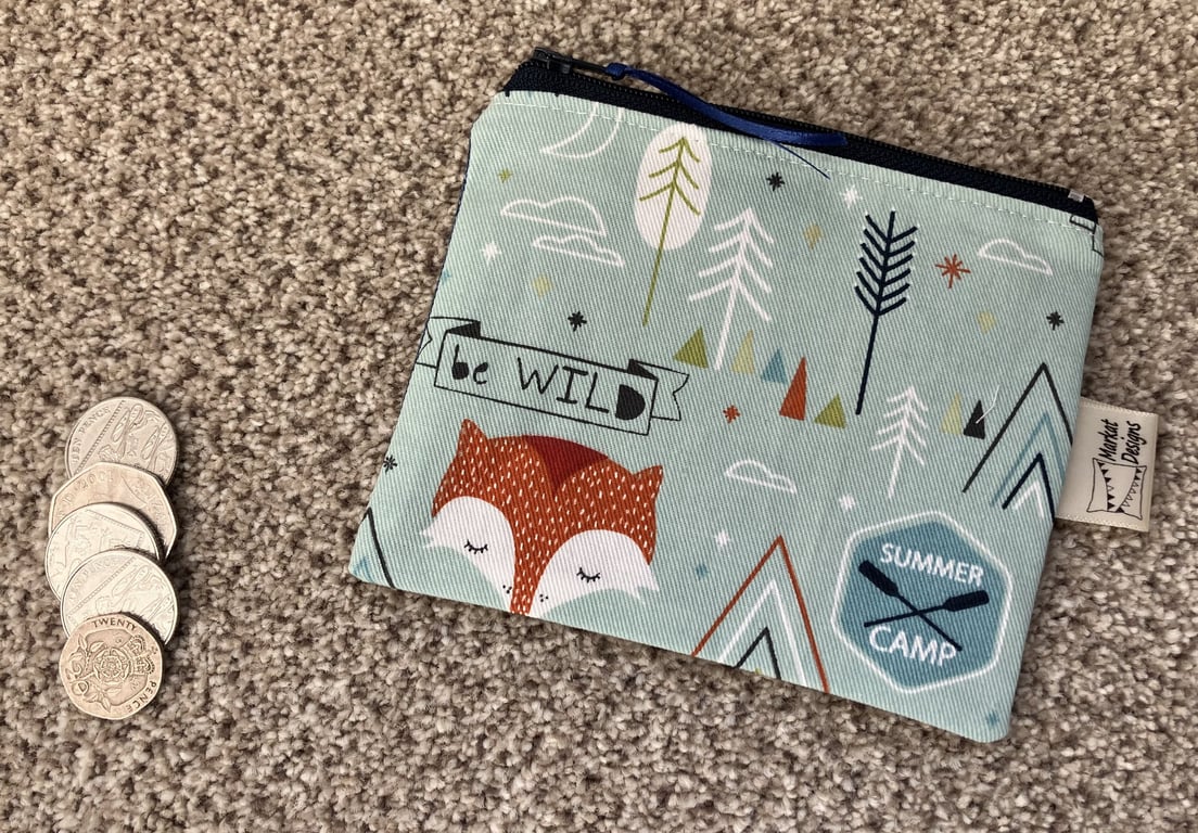 Fox Head Coin Purse, Handmade in the UK